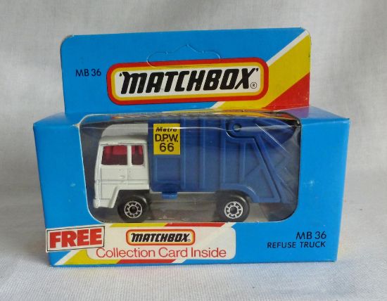 Picture of Matchbox Blue Box MB36 Refuse Truck White/Blue [A]