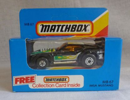 Picture of Matchbox Blue Box MB67 IMSA Mustang with Green/Yellow Tampos & 5SP Wheels