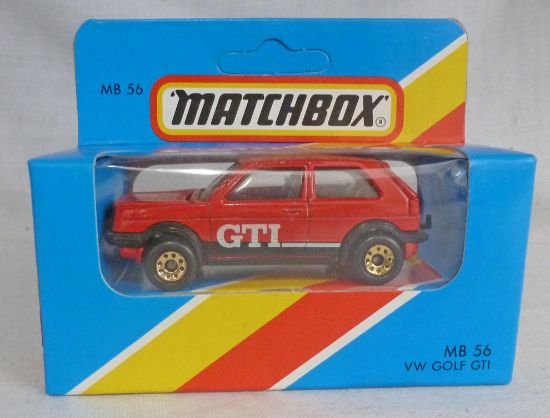 Rockertron Toys. Matchbox Blue Box MB56 VW Golf GTI Large Tampo GOLD 8 ...