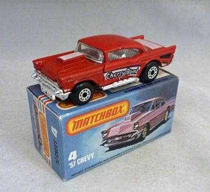 Picture of Matchbox Superfast MB4g 1957 Custom Chevy Red with Unpainted Base