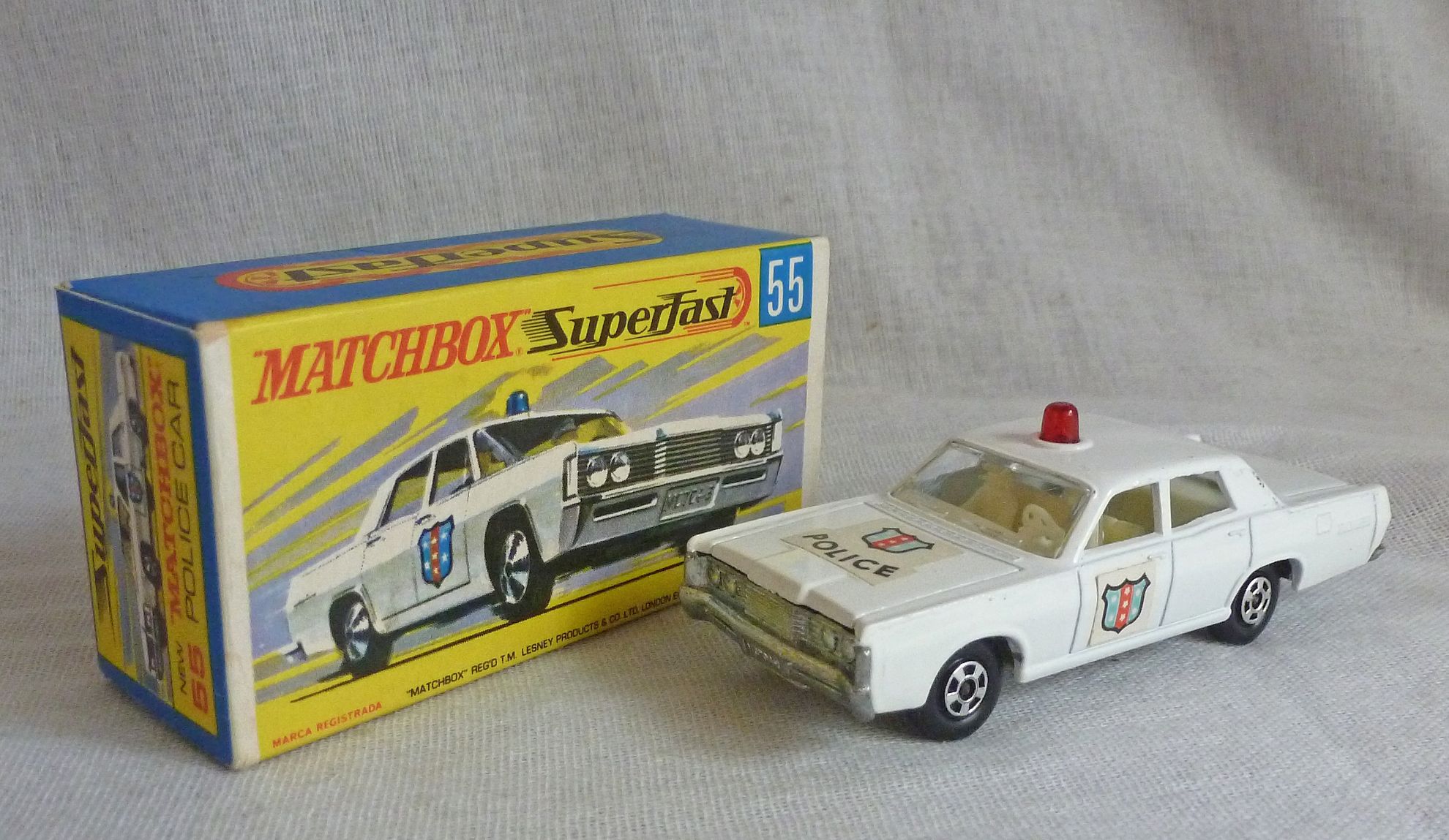 Matchbox Superfast MB55d Mercury Police Car with Red Light G Box [Solid  Wheels]