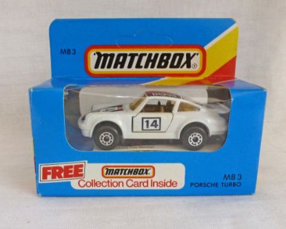 Picture of Matchbox Blue Box MB3 Porsche Turbo White with Tan Interior
