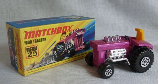 Picture of Matchbox Superfast MB25e Mod Tractor Purple with Maltese Wheels
