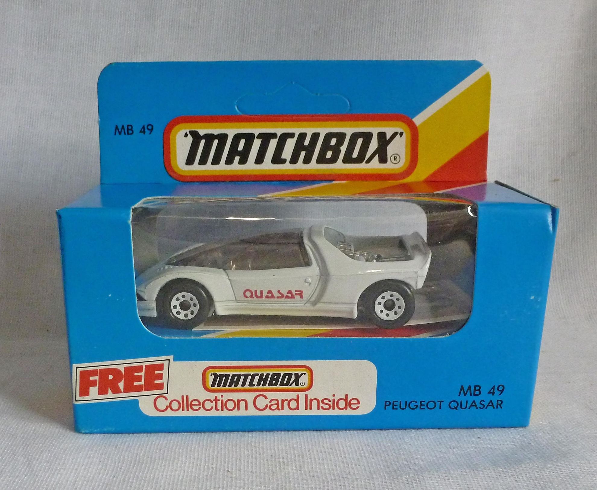 Rockertron Toys. Matchbox Blue Box MB49 Peugeot Quasar White with White ...