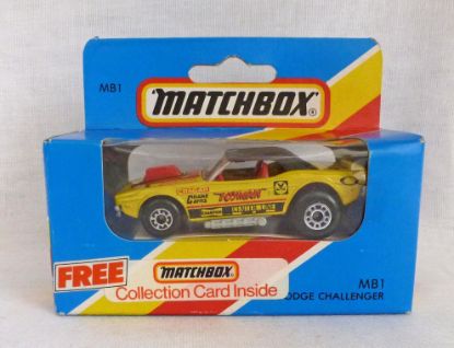Picture of Matchbox Blue Box MB1 Dodge Challenger Yellow "Toyman" 