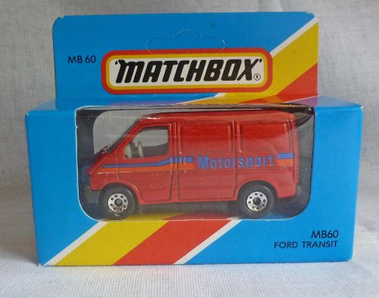 Picture of Matchbox Blue Box MB60 Ford Transit Red with 8 Dot Wheels.