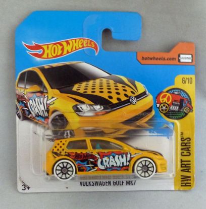 Picture of HotWheels Volkswagen Golf MK7 "HW Art Cars" Yellow Short Card