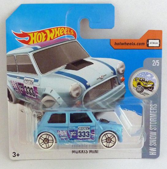 Picture of HotWheels Morris Mini "HW Snow Stormers" Light Blue Short Card