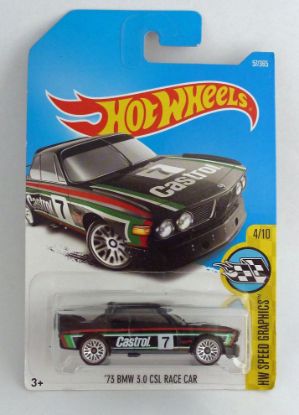 Picture of HotWheels '73 BMW 3.0 CSL Race Car Castrol 7 "HW Speed Graphics" 4/10 Long Card