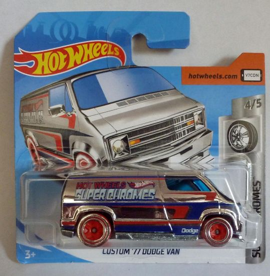 Picture of HotWheels Custom '77 Dodge Van "Super Chromes" Short Card