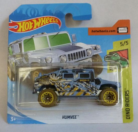 Picture of HotWheels Humvee Blue "Dino Rides" 5/5 Short Card