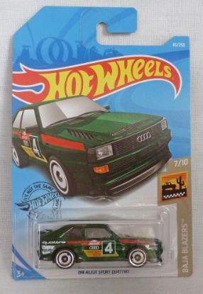 Picture of HotWheels '84 Audi Quattro Sport Green "Baja Blazers" 7/10 Long Card