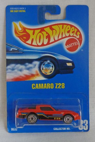 Picture of HotWheels 33 Camaro Z28 Red Ultra Hots Blue Card