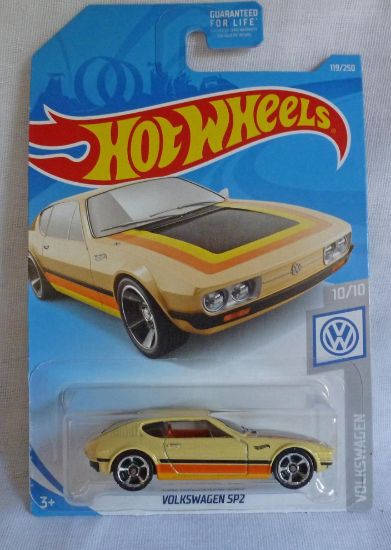 Picture of HotWheels Volkswagen SP2 Pale Yellow "Volkswagen" 10/10 Long Card