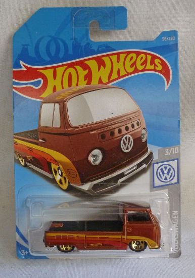 Picture of HotWheels Volkswagen T2 Pickup Bronze "Volkswagen" 3/10 Long Card