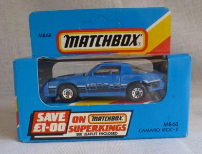 Picture of Matchbox Blue Box MB68 Camaro Iroc-Z Blue with 8 Dot Wheels [D]