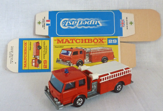 Picture of Matchbox Superfast MB29c Fire Pumper 29c F Box with MINT UNFOLDED BOX!