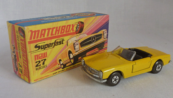 Picture of Matchbox Superfast MB27d Mercedes 230 SL Yellow WW H Box