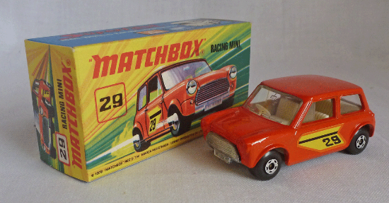 Picture of Matchbox Superfast MB29d Racing Mini Orange with Orange Labels i Box
