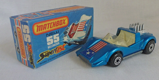Picture of Matchbox Superfast MB55f Hellraiser Blue with Unpainted Base