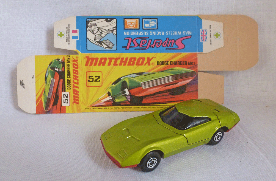Picture of Matchbox Superfast MB52c Dodge Charger Green with MINT UNFOLDED i BOX