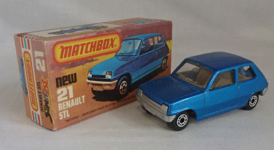 Picture of Matchbox Superfast MB21f Renault 5TL Blue with Silver Base