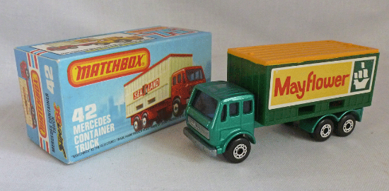 Picture of Matchbox Superfast MB42e Mercedes Container Truck "Mayflower" with Blue Windows