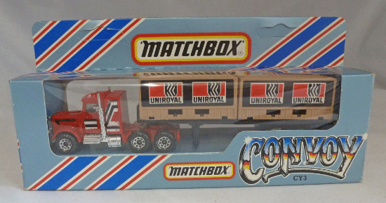 Picture of Lesney Matchbox Convoy CY3 Peterbilt Double Dark Tan Container Truck 