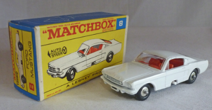 Picture of Matchbox Toys MB8e Ford Mustang with Chrome Hubs F Box 
