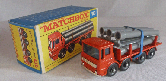 Picture of Matchbox Toys MB10d Leyland Pipe Truck with Chrome Grille F Box