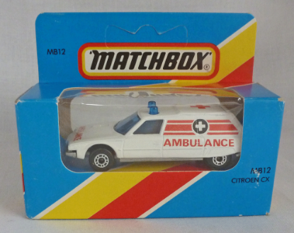 Picture of Lesney Matchbox Blue Box MB12f Citroen CX Ambulance with Silver Base [B]