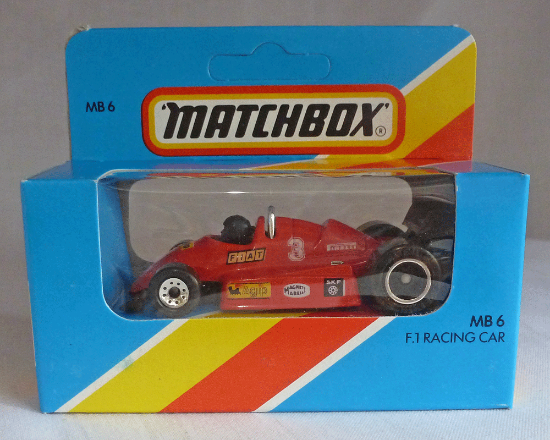 Picture of Matchbox Blue Box MB6 Formula 1 Racing Car Red with 8 Dot Wheels