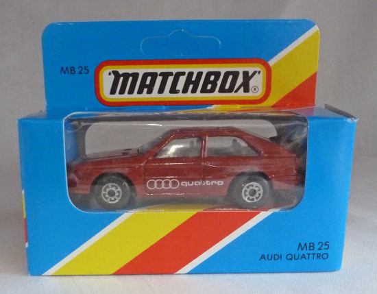 Picture of Matchbox Blue Box MB25 Audi Quattro Dark Red with 5 Arch Wheels