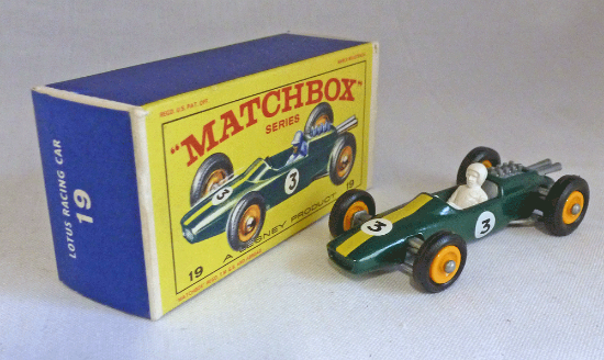 Picture of Matchbox Toys MB19d Lotus Racing Car Green E1 Box