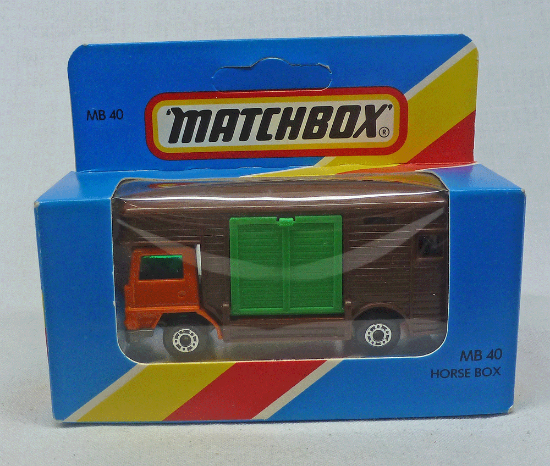 Picture of Lesney Matchbox Blue Box MB40e Horse Box Dark Orange 