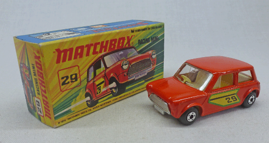 Picture of Matchbox Superfast MB29d Racing Mini Orange with N.R.F.C BOX