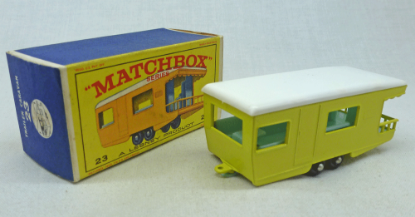 Picture of Matchbox Toys MB23d Trailer Caravan Yellow with Fine Tread BPW