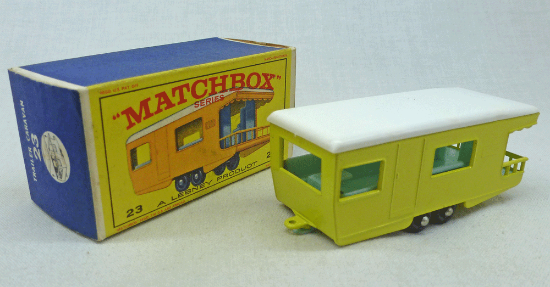 Picture of Matchbox Toys MB23d Trailer Caravan Yellow with Fine Tread BPW