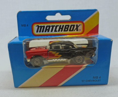 Picture of Matchbox Blue Box MB4 '57 Custom Chevy Red/Black with Flames