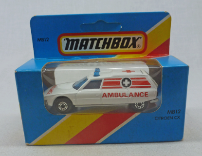 Picture of Lesney Matchbox Blue Box MB12f Citroen CX Ambulance with Silver Base [A]