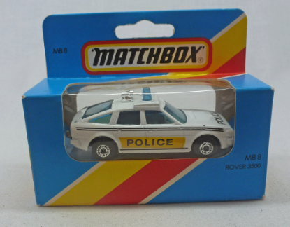 Picture of Lesney Matchbox Blue Box MB8i Rover 3500 Police Car with Chrome Siren