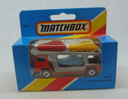 Picture of Lesney Matchbox Blue Box MB11f Car Transporter Orange/Silver