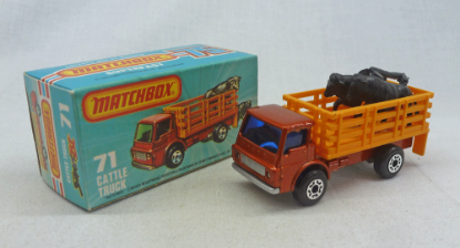 Picture of Matchbox Superfast MB71e Dodge Cattle Truck Bronze with Blue Windows