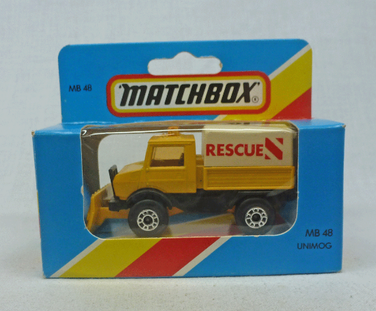 Picture of Lesney Matchbox Blue Box MB48f Mercedes Unimog with Yellow Blade