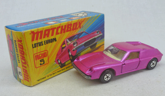 Picture of Matchbox Superfast MB5e Lotus Europa Pink with Wide Wheels i Box