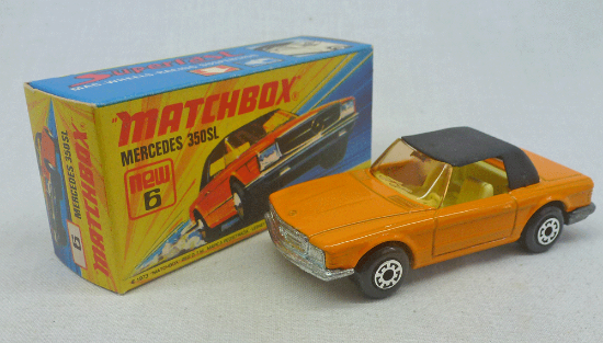 Picture of Matchbox Superfast MB6e Mercedes 350 SL Orange with 5 Arch Wheels