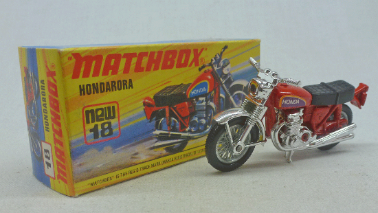 Picture of Matchbox Superfast MB18f Hondarora Red with Chrome Forks [Type  A]