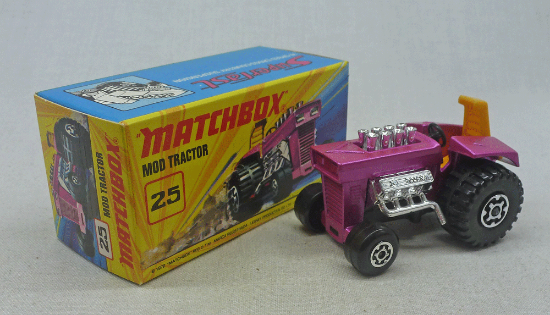 Picture of Matchbox Superfast MB25e Mod Tractor Purple with Maltese Wheels i2 Box