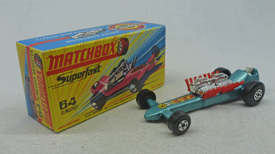 Picture of Matchbox Superfast MB64c Slingshot Dragster Steel Blue with Wide Wheels