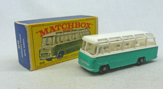 Picture of MATCHBOX MB68 MERCEDES COACH TURQUOISE [HIGH SEATS]